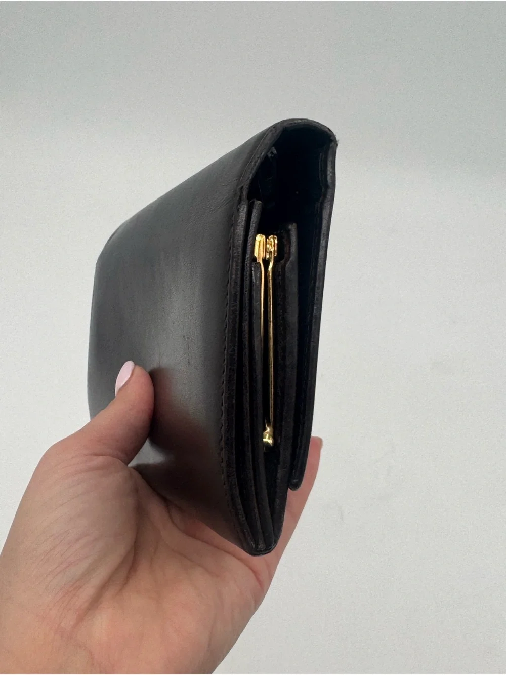 GUCCI Horsebit Long Wallet Clutch Tainted Indigo/Brown Leather Gold Hardware - Picture 3 of 10